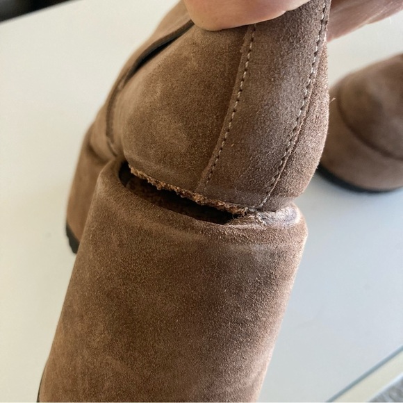 Free People Sabrina Mary Jane Taupe Suede Platforms Sz 37 - Picture 9 of 11